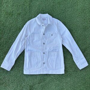 Wallace & Barnes J. Crew Jacket Canvas Utility Chore Coat Size XS Ivory White